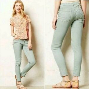 AG Anthropologie Mint Green Stevie Jeans, Super Soft Sateen, Like New, Size 31